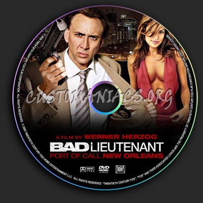 Bad Lieutenant: Port Of Call New Orleans dvd label