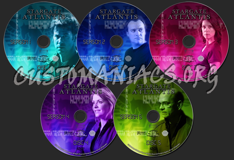 Stargate Atlantis Series 1 to 5 dvd label