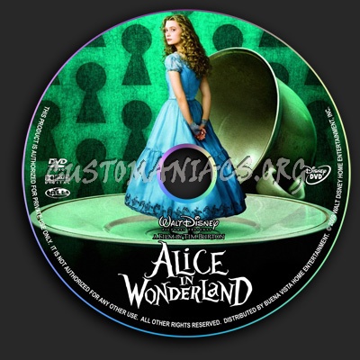 Alice In Wonderland dvd label