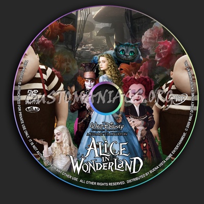 Alice In Wonderland dvd label