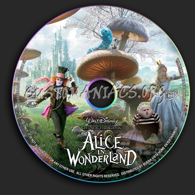 Alice In Wonderland dvd label