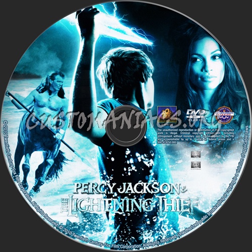 Percy Jackson & the Olympians The Lightning Thief dvd label