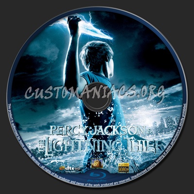 Percy Jackson & The Olympians: The Lightning Thief blu-ray label