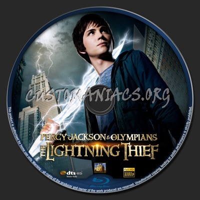 Percy Jackson & The Olympians: The Lightning Thief blu-ray label