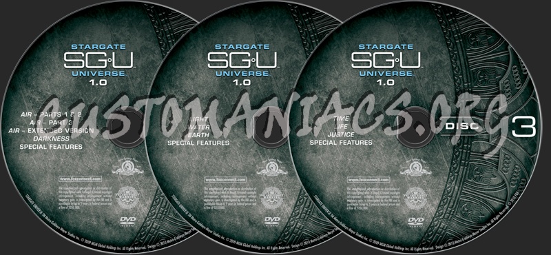 Stargate Universe 1.0 dvd label