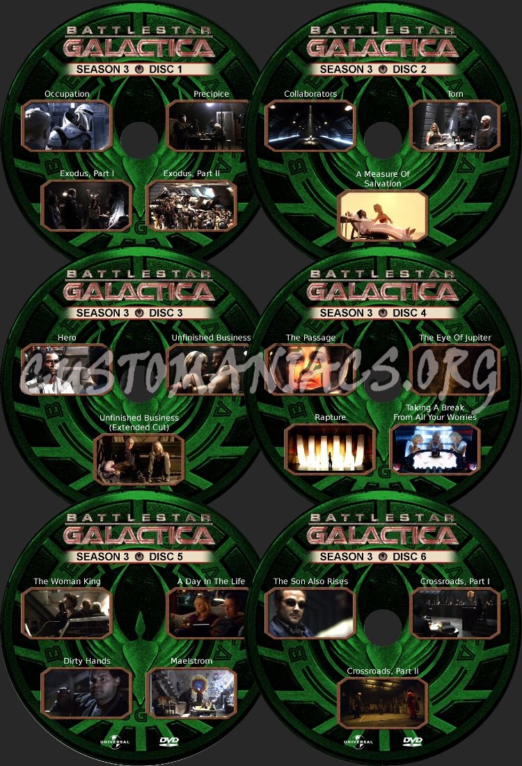 Battlestar Galactica Season 3 dvd label