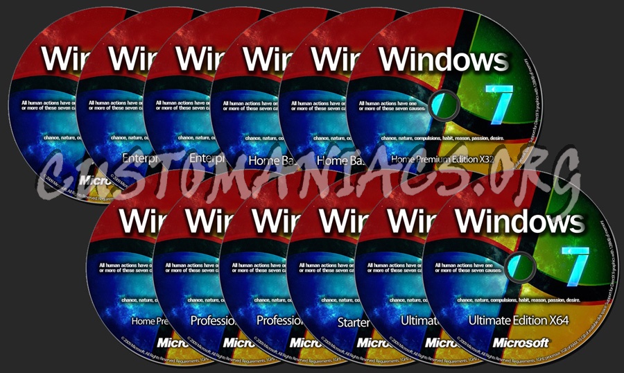 Microsoft Windows 7 All Editions dvd label