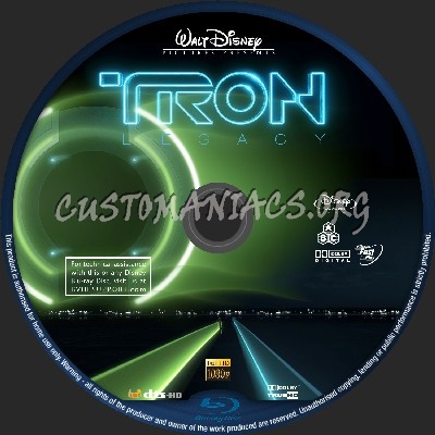 Tron Legacy blu-ray label