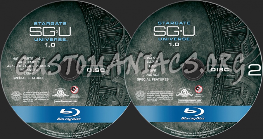 Stargate Universe 1.0 blu-ray label