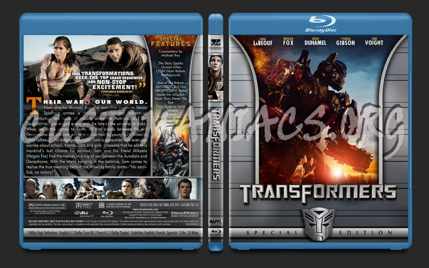 Transformers blu-ray cover