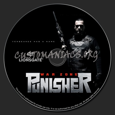 Punisher War Zone dvd label