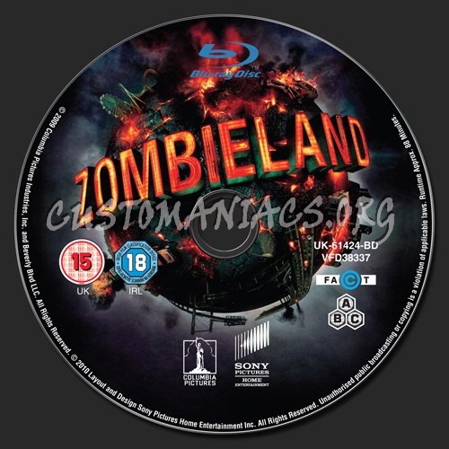 Zombieland blu-ray label