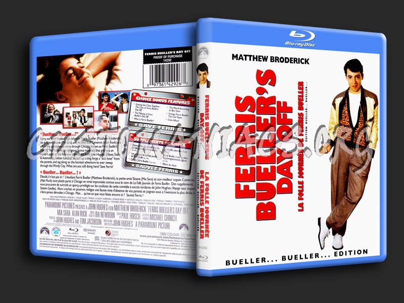 Ferris Bueller's Day Off blu-ray cover