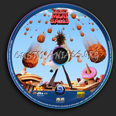 Cloudy With A Chance Of Meat Balls blu-ray label