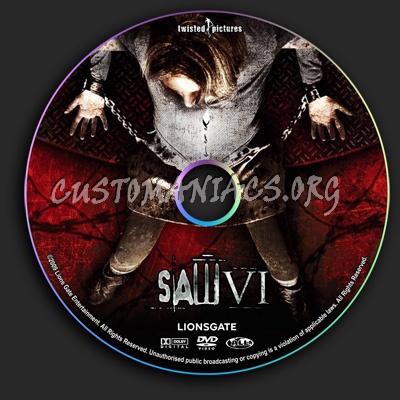 Saw 6 dvd label