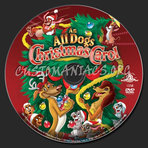 An All Dogs Christmas Carol dvd label