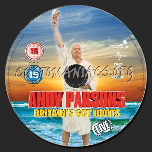 Andy Parsons Britain's Got Idiots Live dvd label