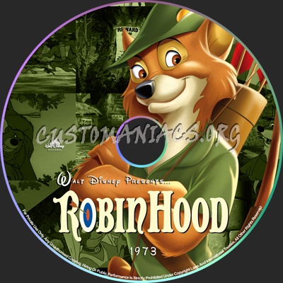 Robin Hood - 1973 dvd label