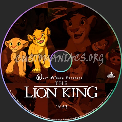 The Lion King - 1994 dvd label