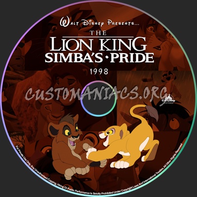 The Lion King 2 Simba's Pride - 1998 dvd label