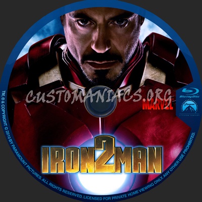 Iron Man 2 blu-ray label