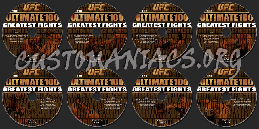 UFC Ultimate 100 Greatest fights dvd label