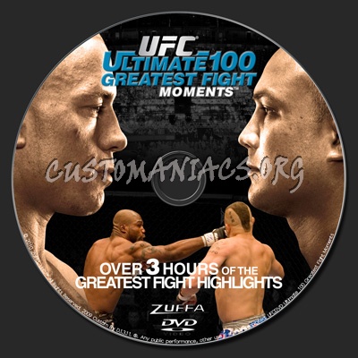 UFC Ultimate 100 Greatest Fight Moments dvd label