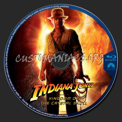 Indiana Jones and the Kingdom of the Crystal Skull blu-ray label