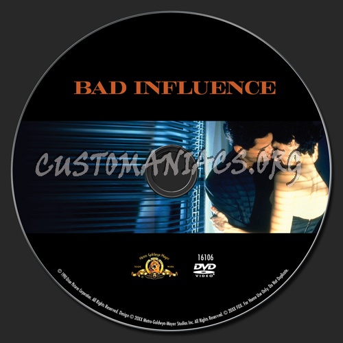 Bad Influence dvd label