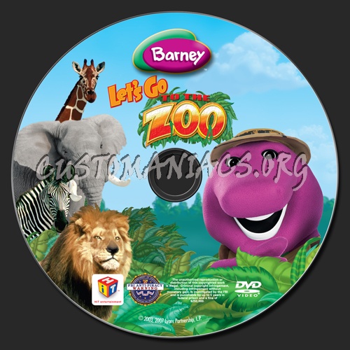 Barney: Let's Go to the Zoo dvd label.