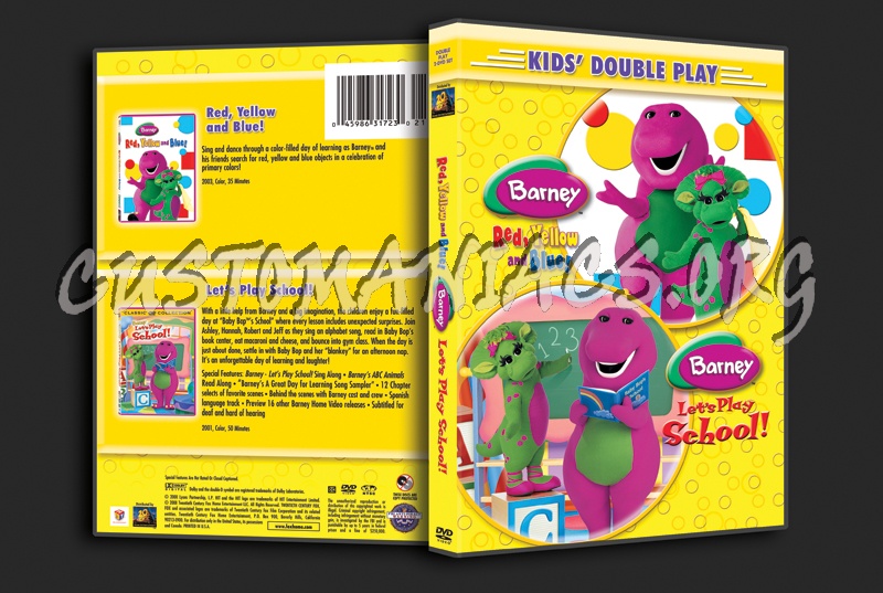 Barney: Red, Yellow and Blue! / Let's Play School! dvd cover