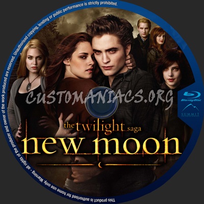 The Twilight Saga New Moon blu-ray label
