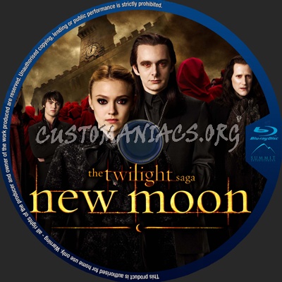 The Twilight Saga New Moon blu-ray label