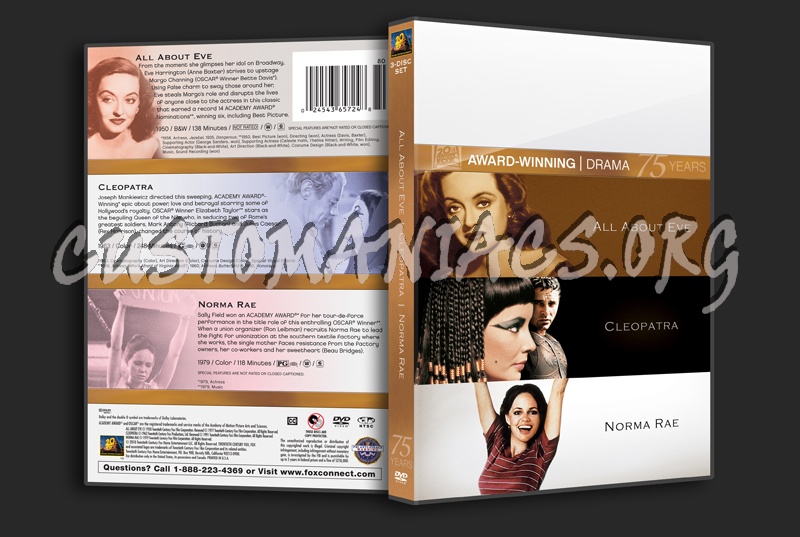 Award Winning Drama: All About Eve / Cleopatra / Norma Rae dvd cover