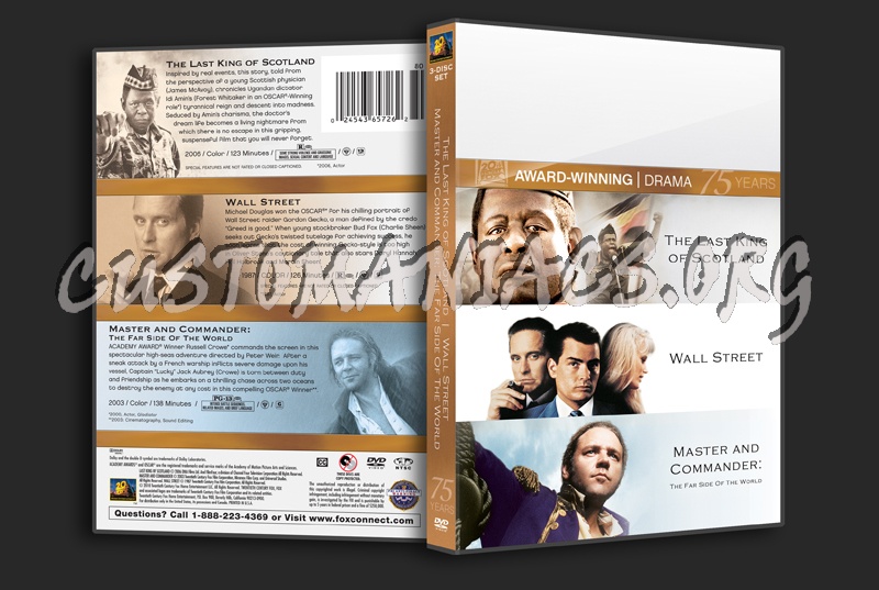 Award Winning Drama: The Last King of Scotland / Wall Street / Master and Commander dvd cover