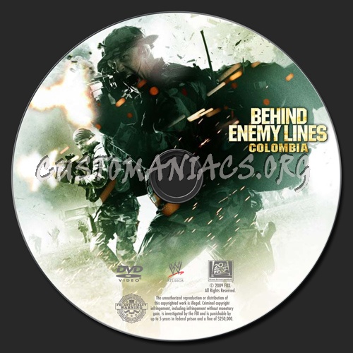 Behind Enemy Lines Colombia dvd label
