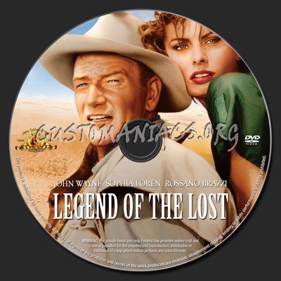 Legend of the Lost dvd label