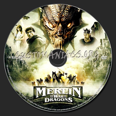 Merlin and the War of the Dragons dvd label