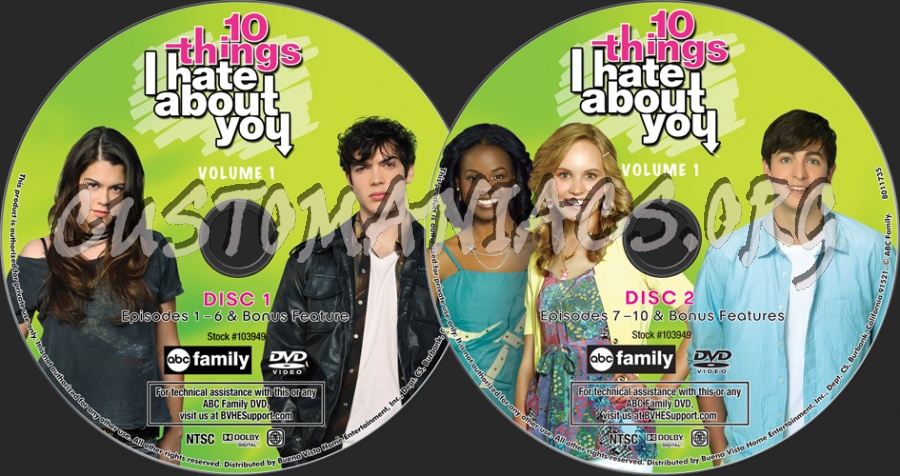 10 Things I Hate About You Volume 1 dvd label