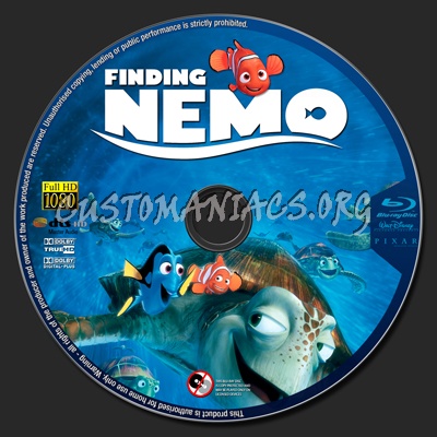 Finding Nemo blu-ray label