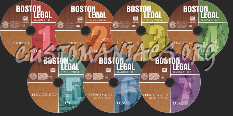 Boston legal Season 3 dvd label