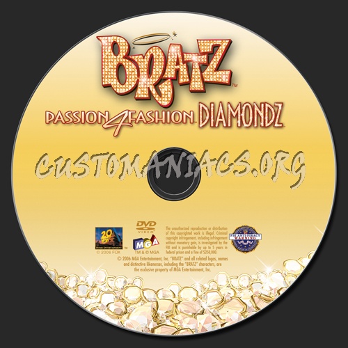 Bratz Passion 4 Fashion Diamondz dvd label