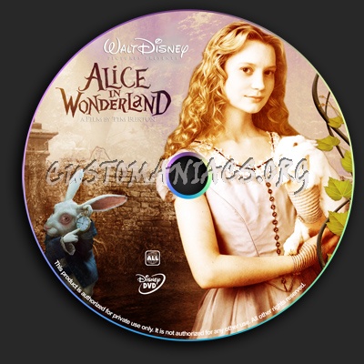 Alice In Wonderland dvd label