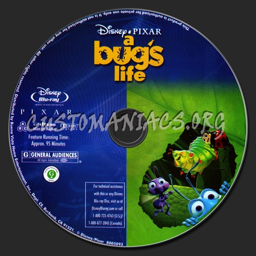 A Bug's Life blu-ray label