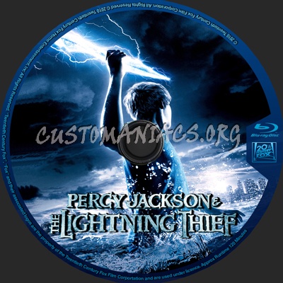 Percy Jackson & The Olympians : The Lightning Thief blu-ray label
