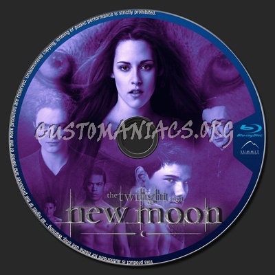 Twilight Saga New Moon blu-ray label