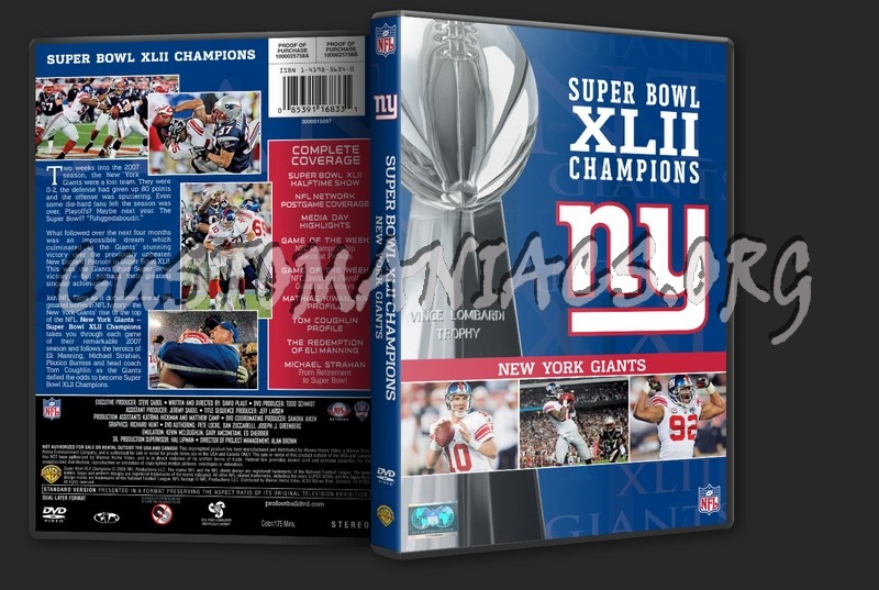 Super Bowl XLII Champions : New York Giants dvd cover