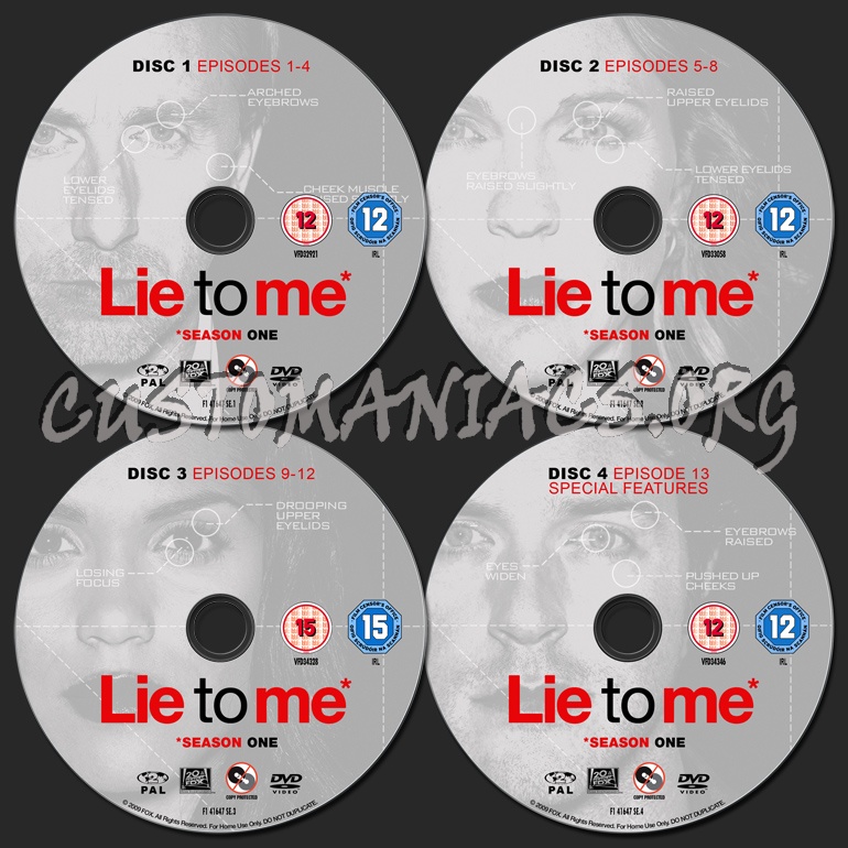 Lie to Me * Season 1 dvd label