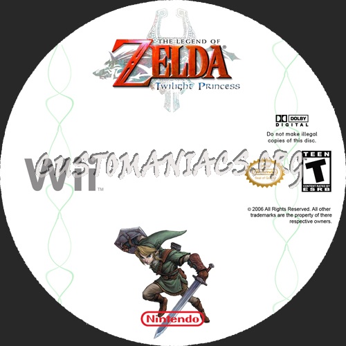 The Legend of Zelda Twilight Princess dvd label