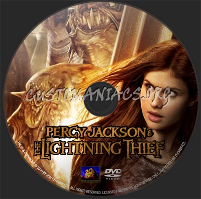 Percy Jackson & the Olympians The Lightning Thief dvd label